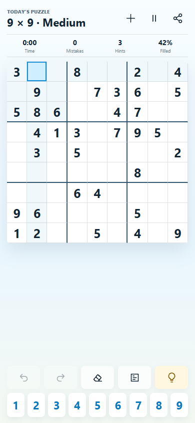 Eagle Sudoku practice board